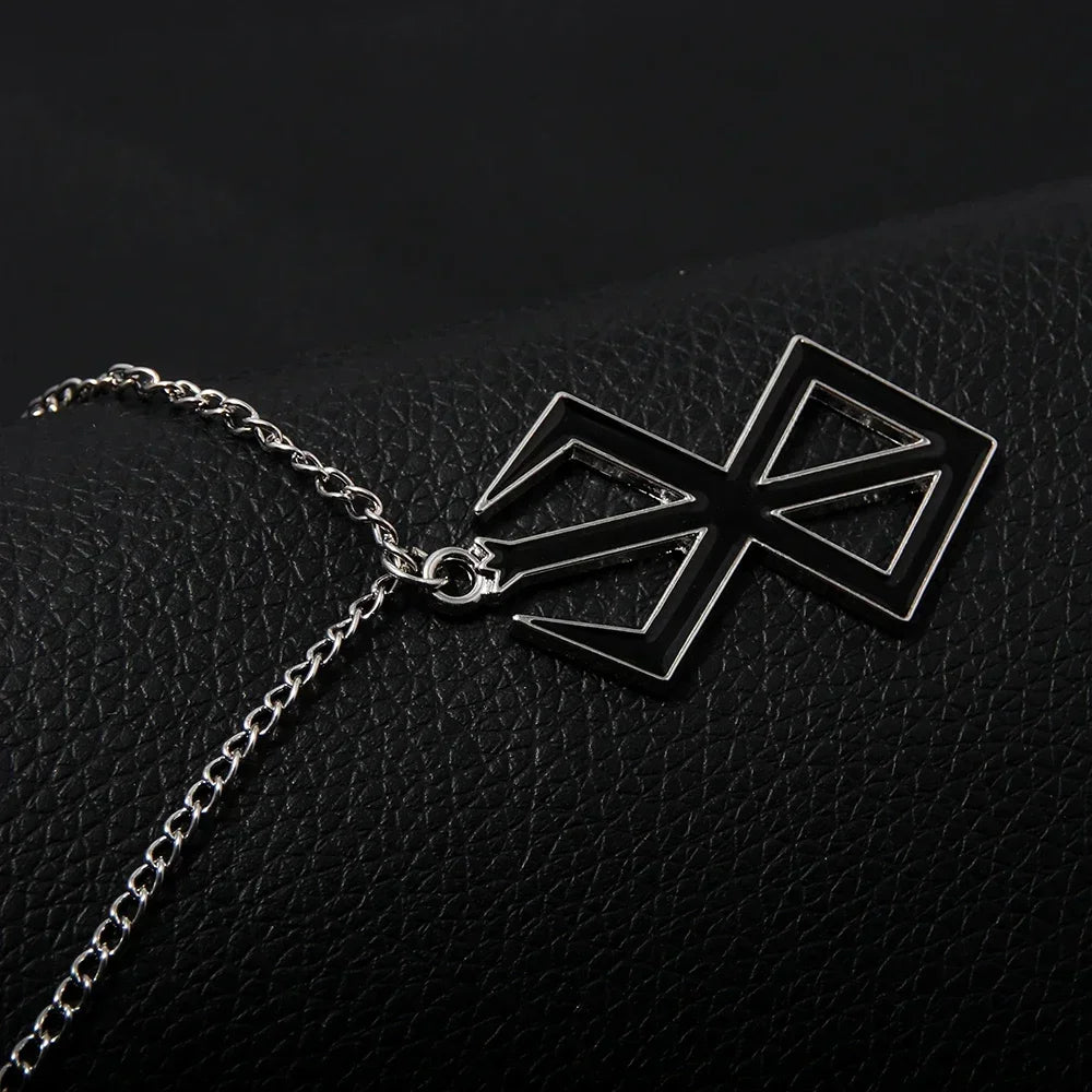 New Anime Berserk Black Logo Necklace Guts Sword Logo Pendants Unisex Costume Jewelry Decoration Necklace Props Halloween Gift